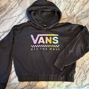 Vans dark gray crop Hoodie with Multicolor Logo